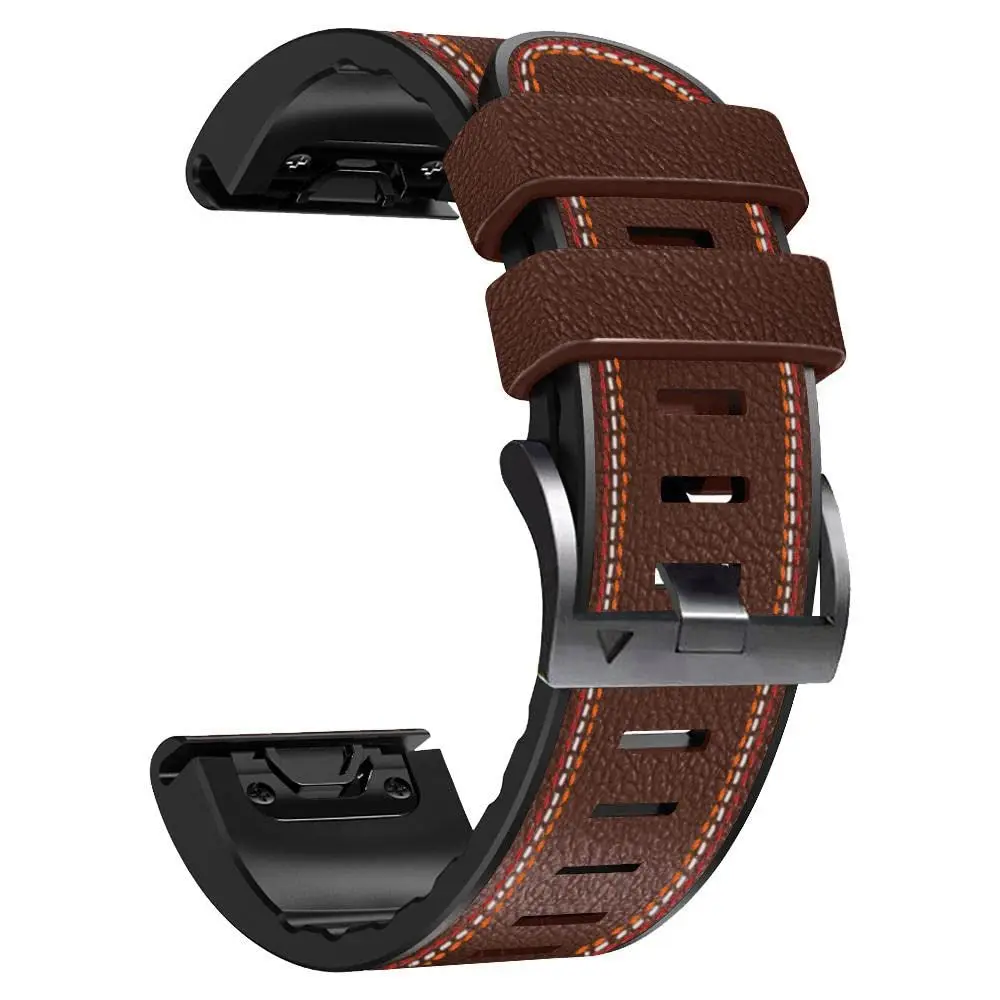 Abanen Quick Fit 26mm Watch Band for Garmin Fenix 7X/6X/5X, Fiber Leather & Silicone | Breathable & Elegant - main product image