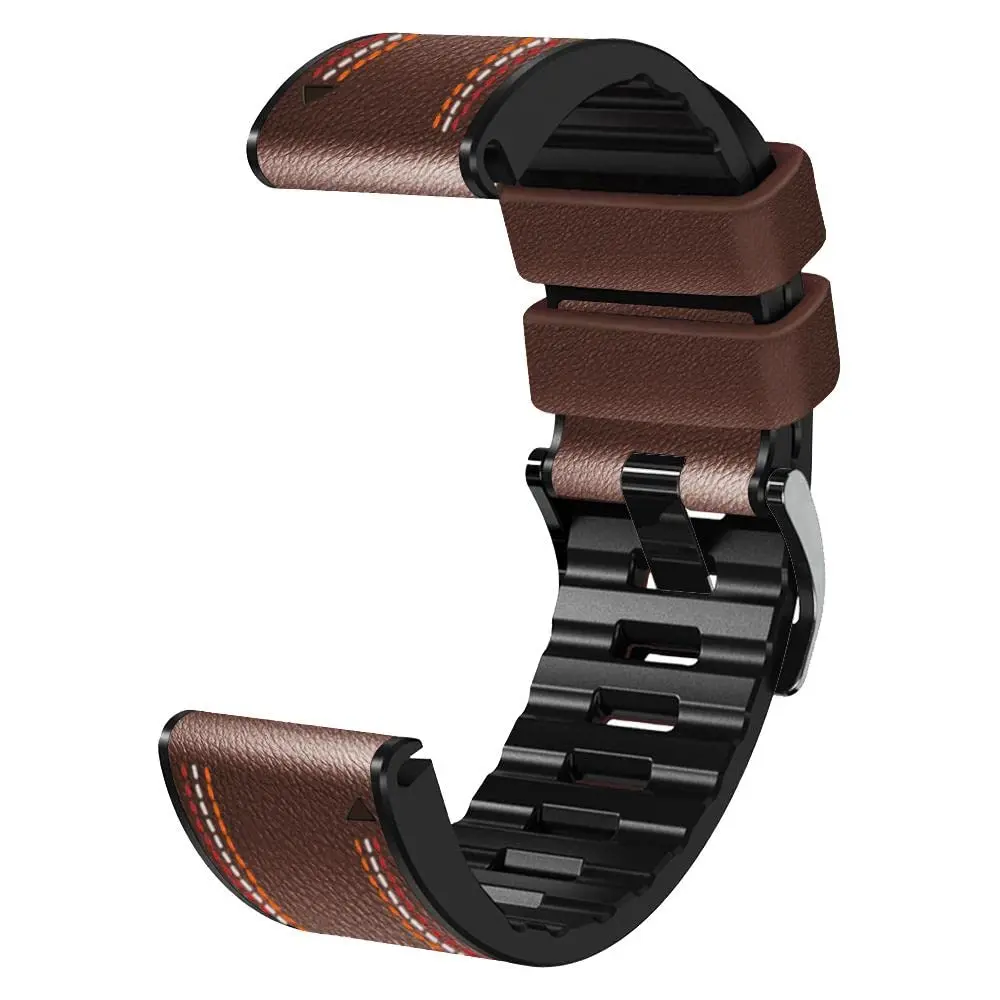 Abanen Quick Fit 26mm Watch Band for Garmin Fenix 7X/6X/5X, Fiber Leather & Silicone | Breathable & Elegant - view 7