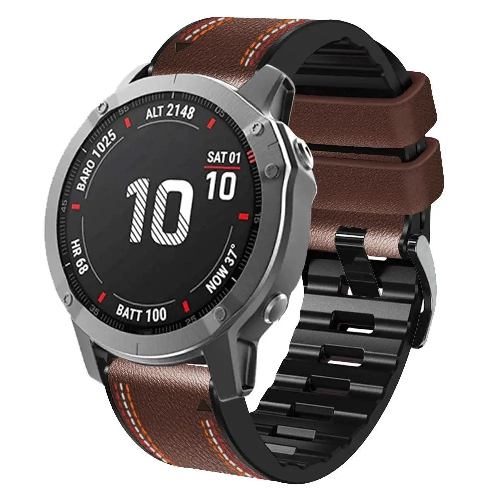 Abanen Quick Fit 26mm Watch Band for Garmin Fenix 7X/6X/5X, Fiber Leather & Silicone | Breathable & Elegant - view 2