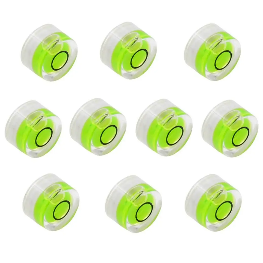 WOYISEPG Bubble Spirit Levels 10 Pcs Mini Circular Bullseye Bubble Level Small Round Measuring Tools (10x6mm, Non-Adhesive) | Accurate Surface Leveling - main product image