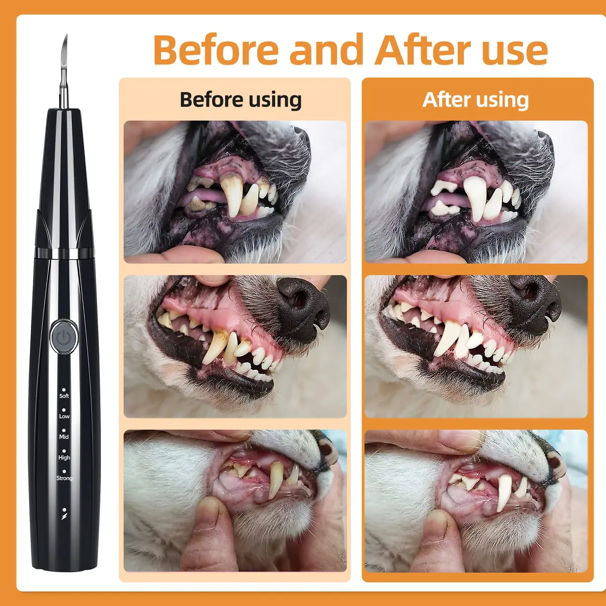 PAWSION Ultrasonic Pet Tooth Cleaner Kit 5 Modes | Safe Electric Tartar & Stain Remover for Dogs & Cats - view 5
