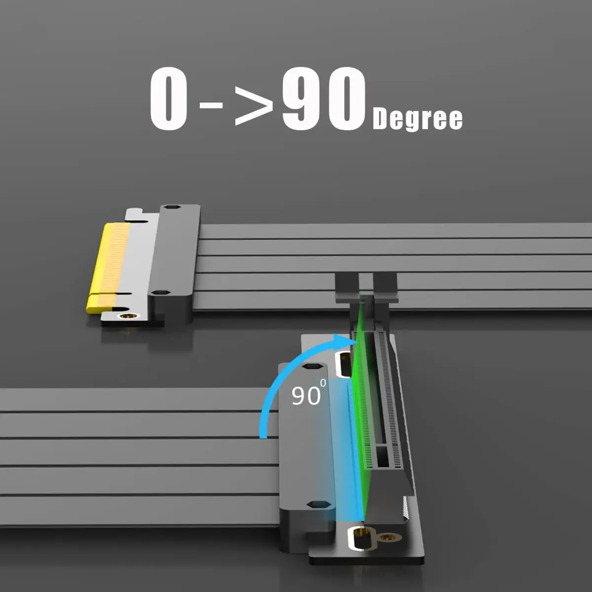 GLOTRENDS PCIe 4.0 X16 Riser Cable 100mm | 32GB/s Peak Speed for RTX 40/RX 7000 Series GPUs - view 6