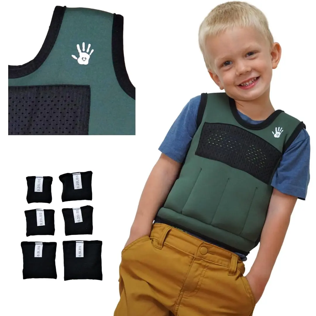 SENSORY4U Weighted Vest for Kids, Small 2 lb (0.91 kg) Compression Vest with 6 Removable Weights | Sensory Support for Ages 2-4 - main product image