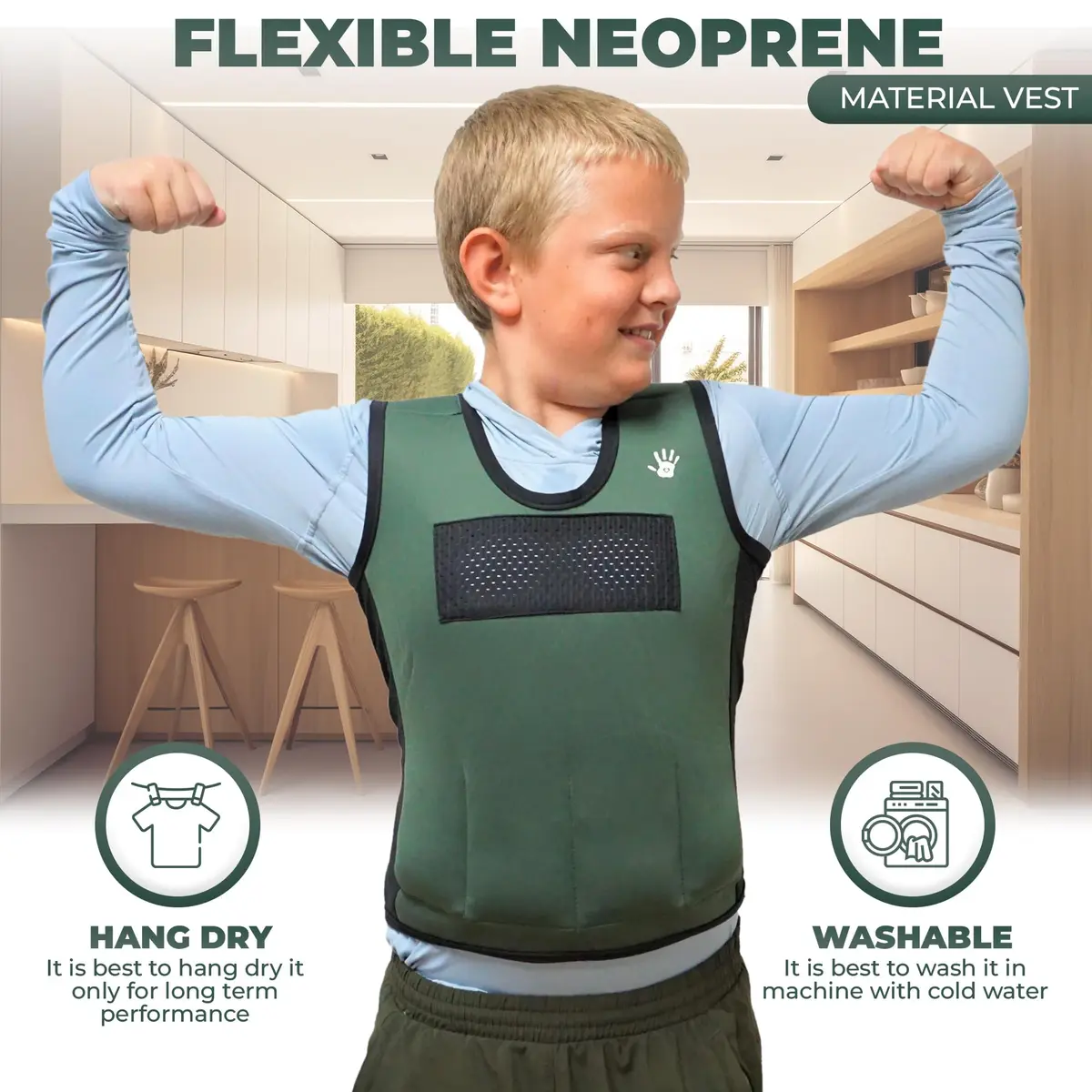SENSORY4U Weighted Vest for Kids, Small 2 lb (0.91 kg) Compression Vest with 6 Removable Weights | Sensory Support for Ages 2-4 - view 7