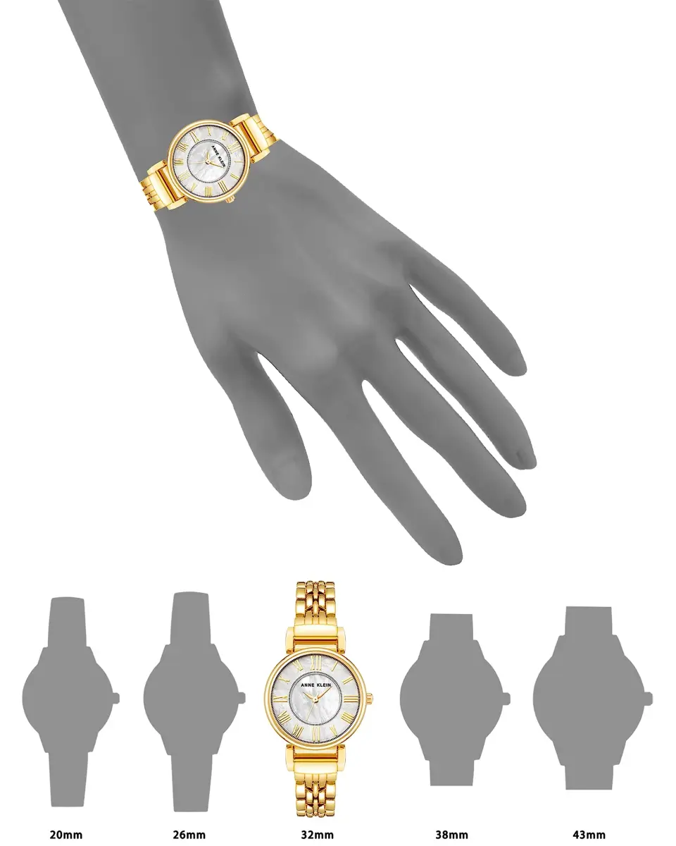 Anne Klein Women's Gold-Tone Crystal Bracelet Watch 30mm - view 2