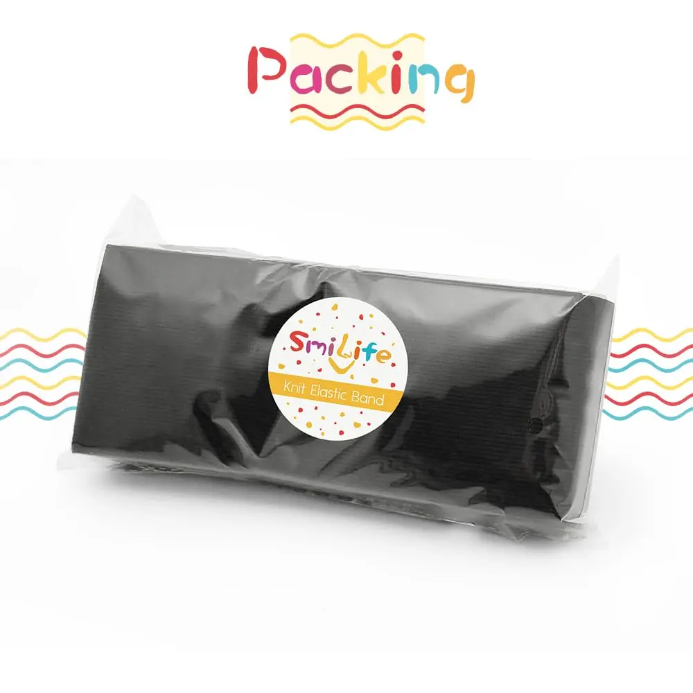 SmiLife Silicone Gripper Elastic for Clothing, Black, 3.15 in (8 cm) x 6 yd (5.5 m) | Sew or Glue for Secure Hold - view 2