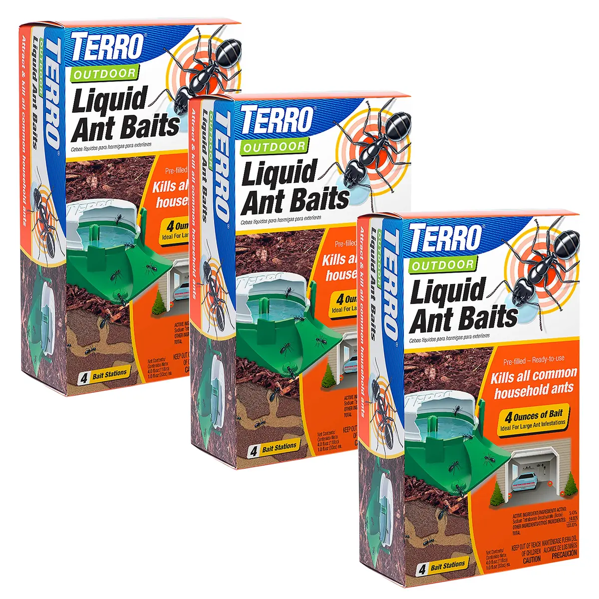 Terro Outdoor Liquid Ant Bait Stations 12-Pack | Fast Ant Colony Elimination for Outdoors & Indoors - main product image