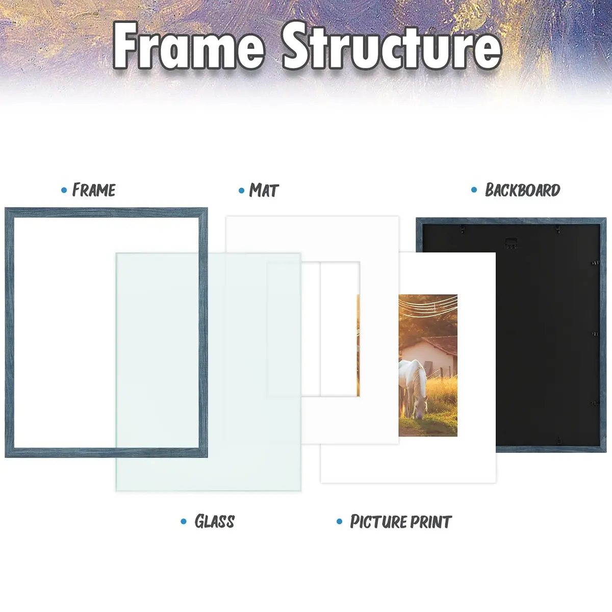 AUEAR 16x20 Picture Frame with Real Glass | Fits 11x14 & 16x20 Photos, Wall & Tabletop Display - view 3