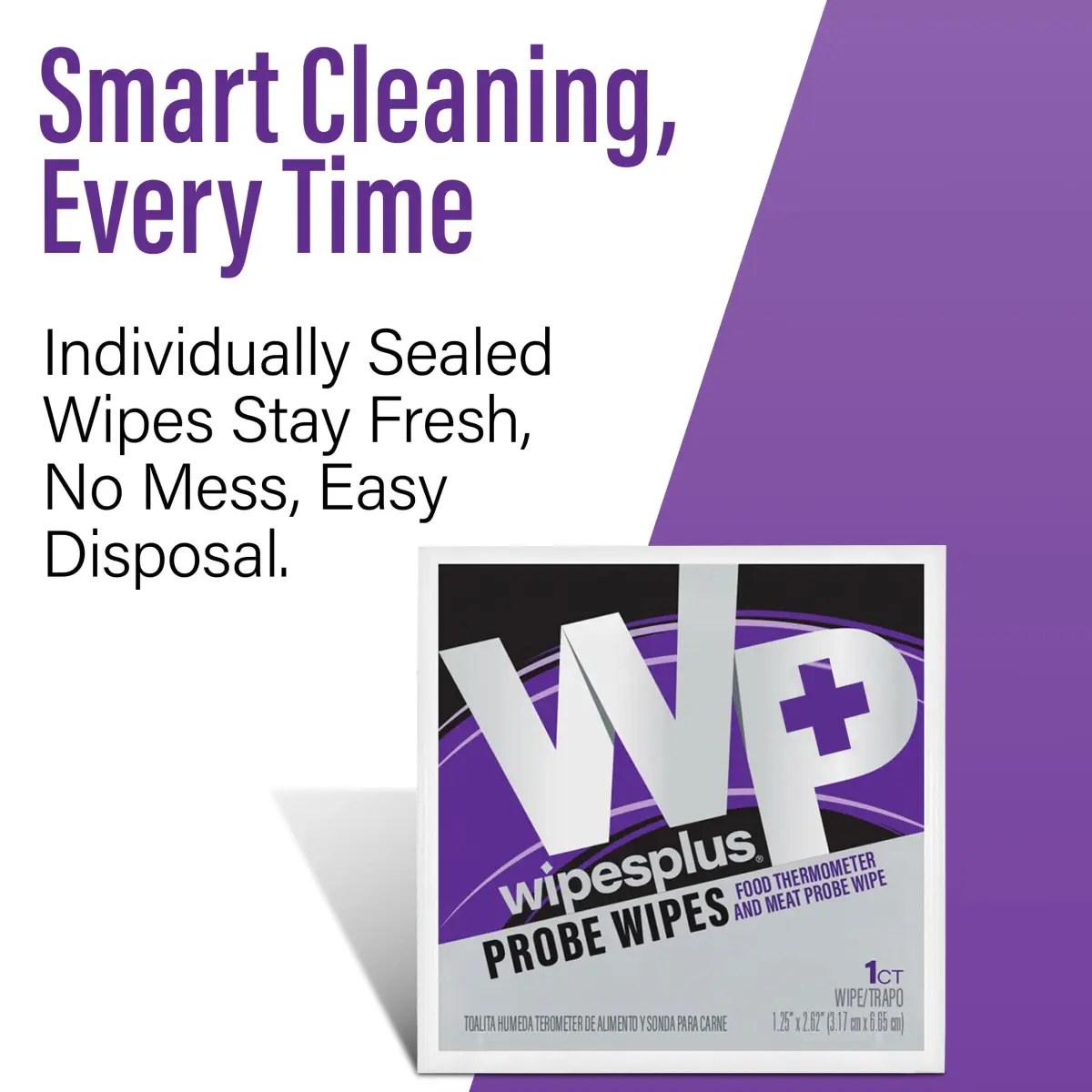 WIPESPLUS Thermometer Probe Wipes 1000 Count (10 Packs of 100) | 70% Isopropyl Alcohol for Food Safety - view 8