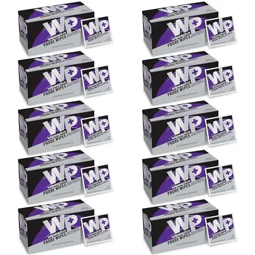 WIPESPLUS Thermometer Probe Wipes 1000 Count (10 Packs of 100) | 70% Isopropyl Alcohol for Food Safety - view 2