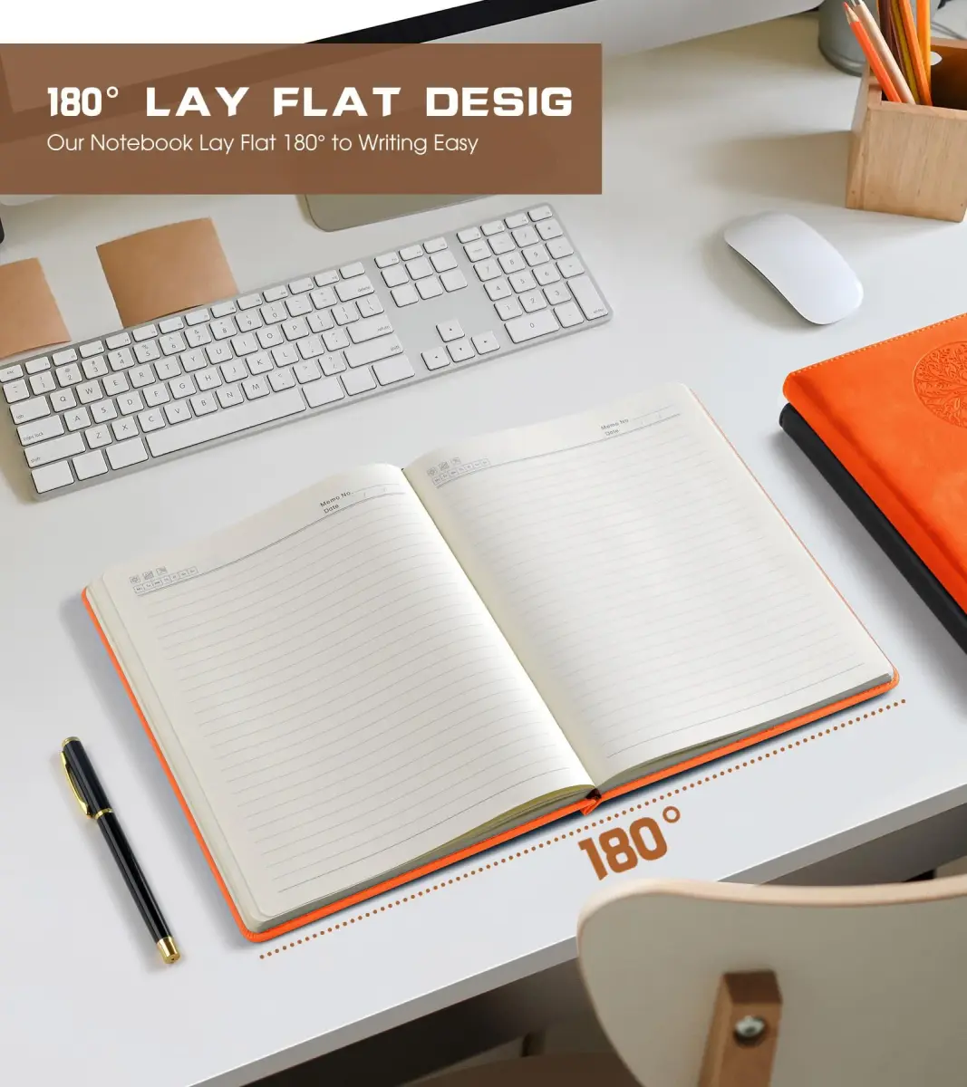 Biuwory Vintage Leather Journal Notebook A5 (5.7"×8.3") | Acid-Free Paper for Smooth Ink Flow - view 5