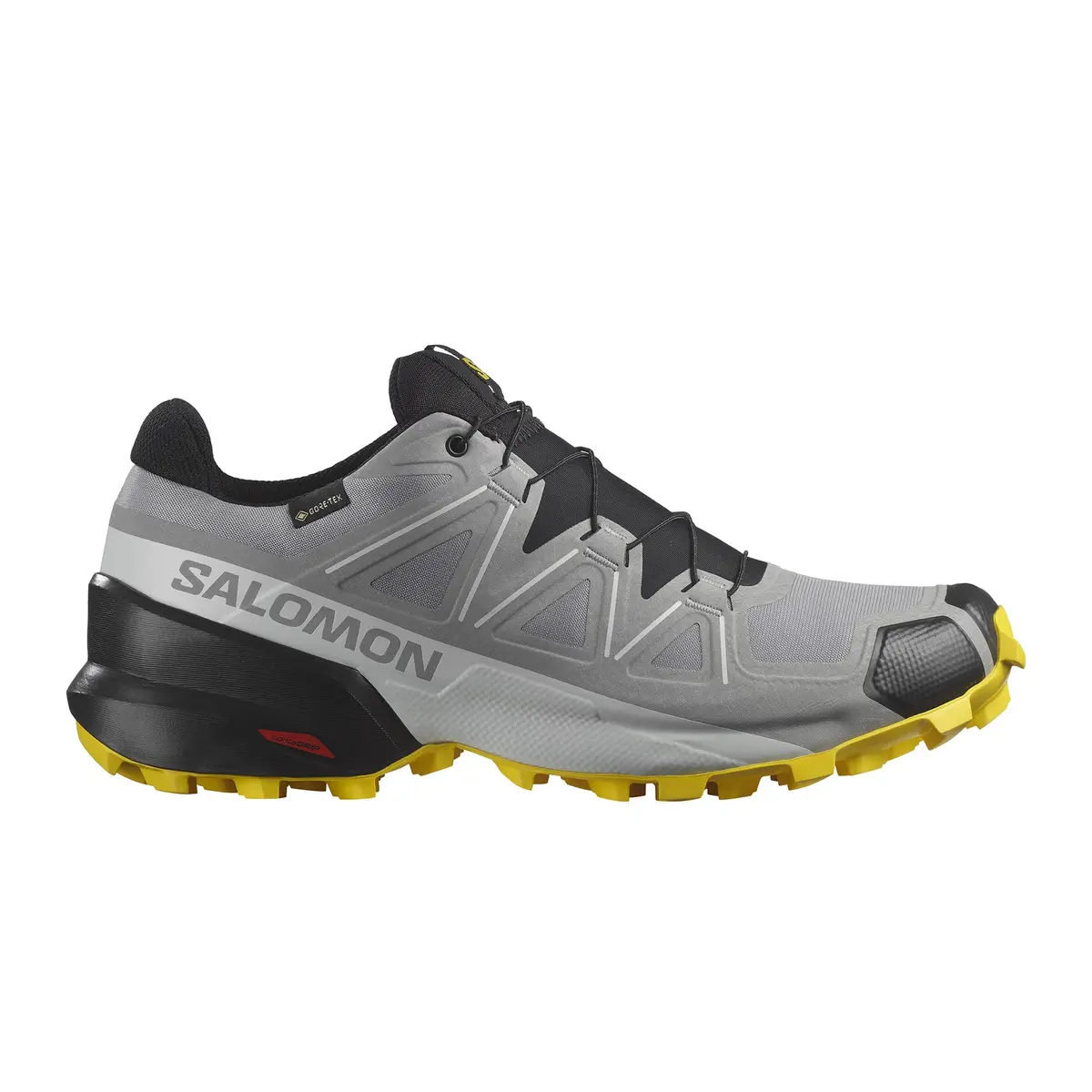 Salomon Men’s Speedcross GTX Waterproof Trail Running Shoes - Sharkskin/Black/Lemon - 11.5 Medium - view 4