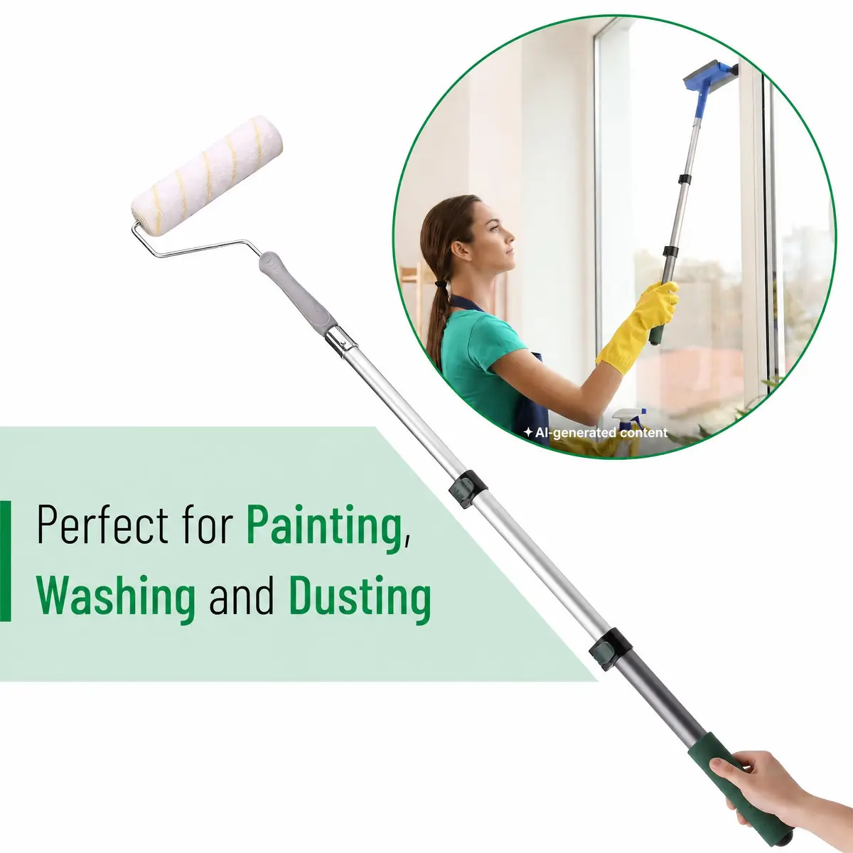 Bates Choice Telescopic Extension Pole, 3 Ft, Aluminum Alloy, Multi-Purpose for Painting, Dusting & Cleaning - view 4