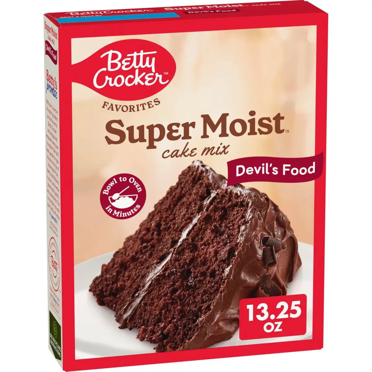 Betty Crocker Super Moist Devil's Food Cake Mix 13.25 oz | Rich Chocolate Flavor & Moist Texture - main product image