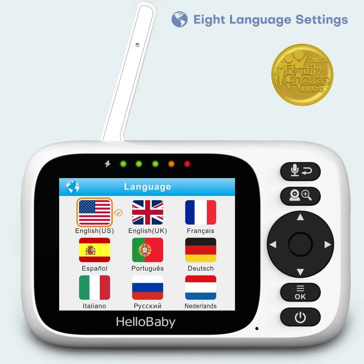 HelloBaby Baby Monitor 2 Cameras No WiFi with 3.2 Inch Screen | Remote PTZ, 1000ft Range, 2-Way Talk - view 9