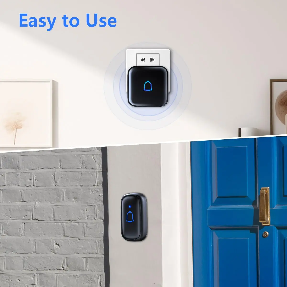 LeadGo Wireless Doorbell Loud Classroom Doorbell IP66 Waterproof 1000Ft 66 Chimes 115dB 7-Level Vol Electric Door Bell Ringer for Home Office Kids & Hearing-Impaired | IP66 Waterproof, 1000Ft Range - view 6