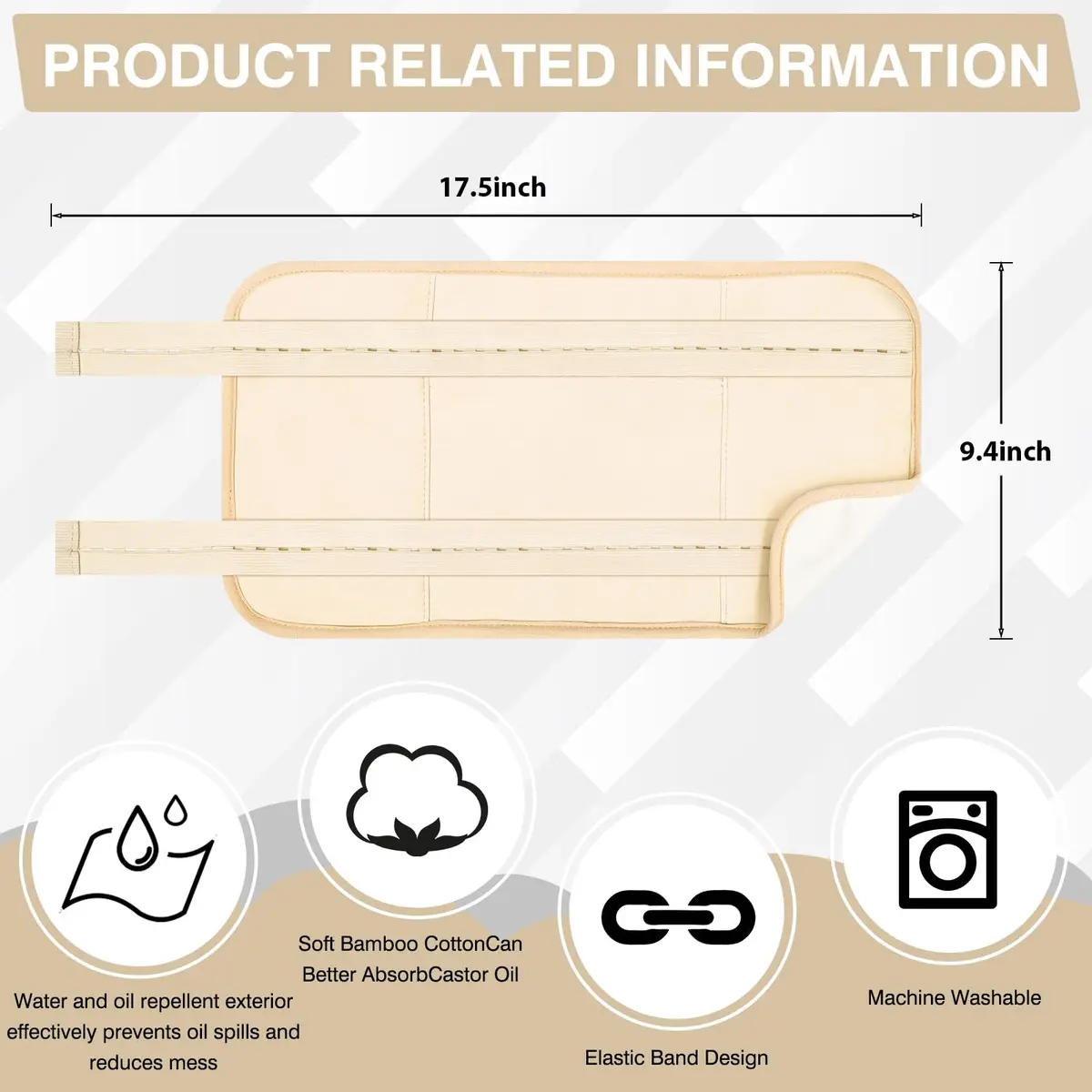 TORPNIA Castor Oil Pack Adjustable Reusable Wrap for Liver Detox 1pcs | Skin-Friendly, Machine Washable, Less Mess - view 5
