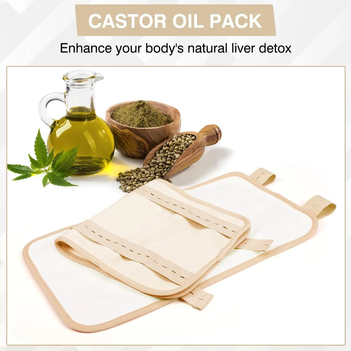 TORPNIA Castor Oil Pack Adjustable Reusable Wrap for Liver Detox 1pcs | Skin-Friendly, Machine Washable, Less Mess - view 6