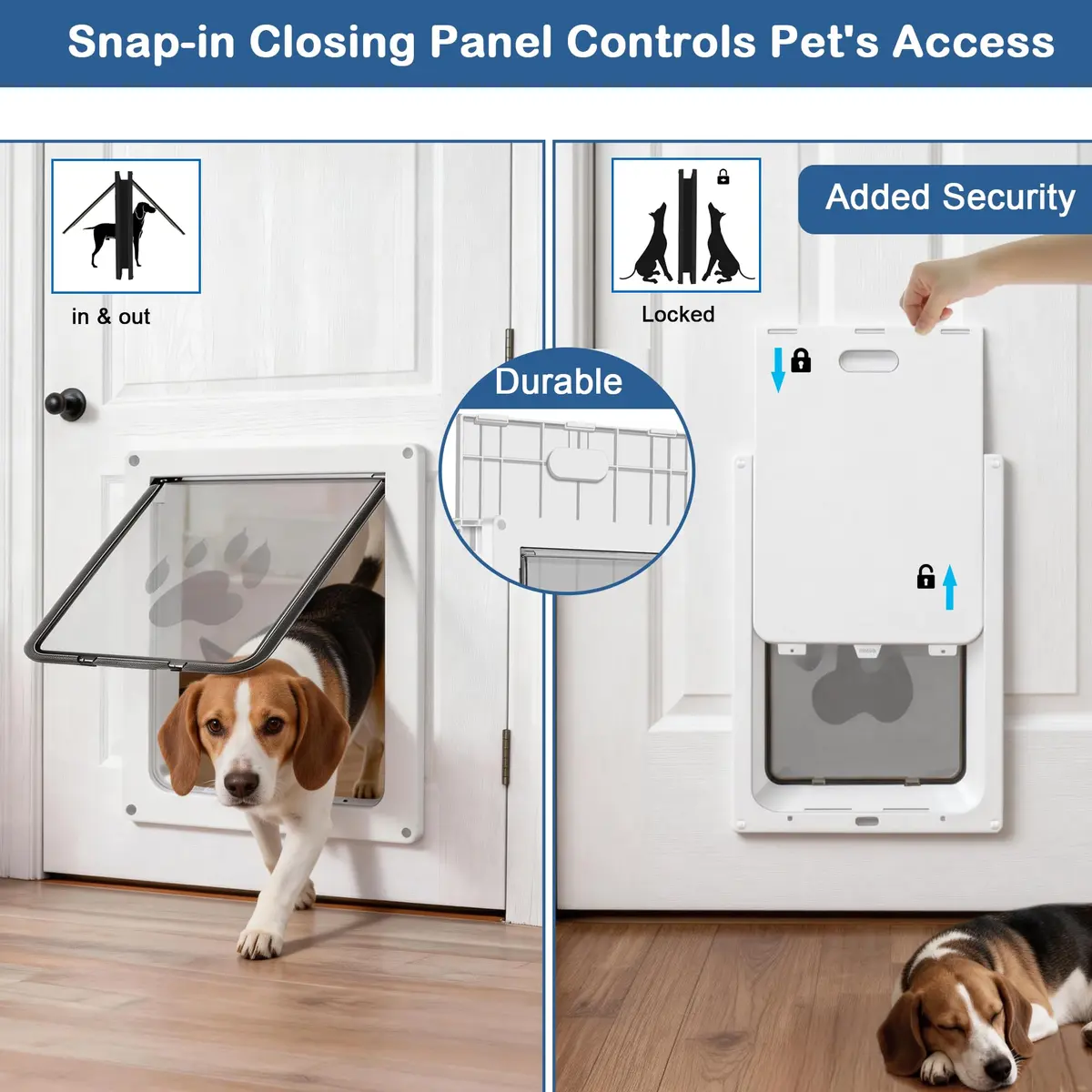 CEESC Medium Dog Door 9.06"x11.38" | Weatherproof, Durable, Fits Doors 1.19"–2.06" - view 7