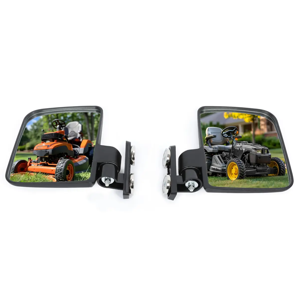 KUAFU Magnetic Tractor Mirrors Compatible with John Deere & More | 360° Adjustable, Heavy-Duty Plastic & Glass, Easy Magnet Mounting - main product image