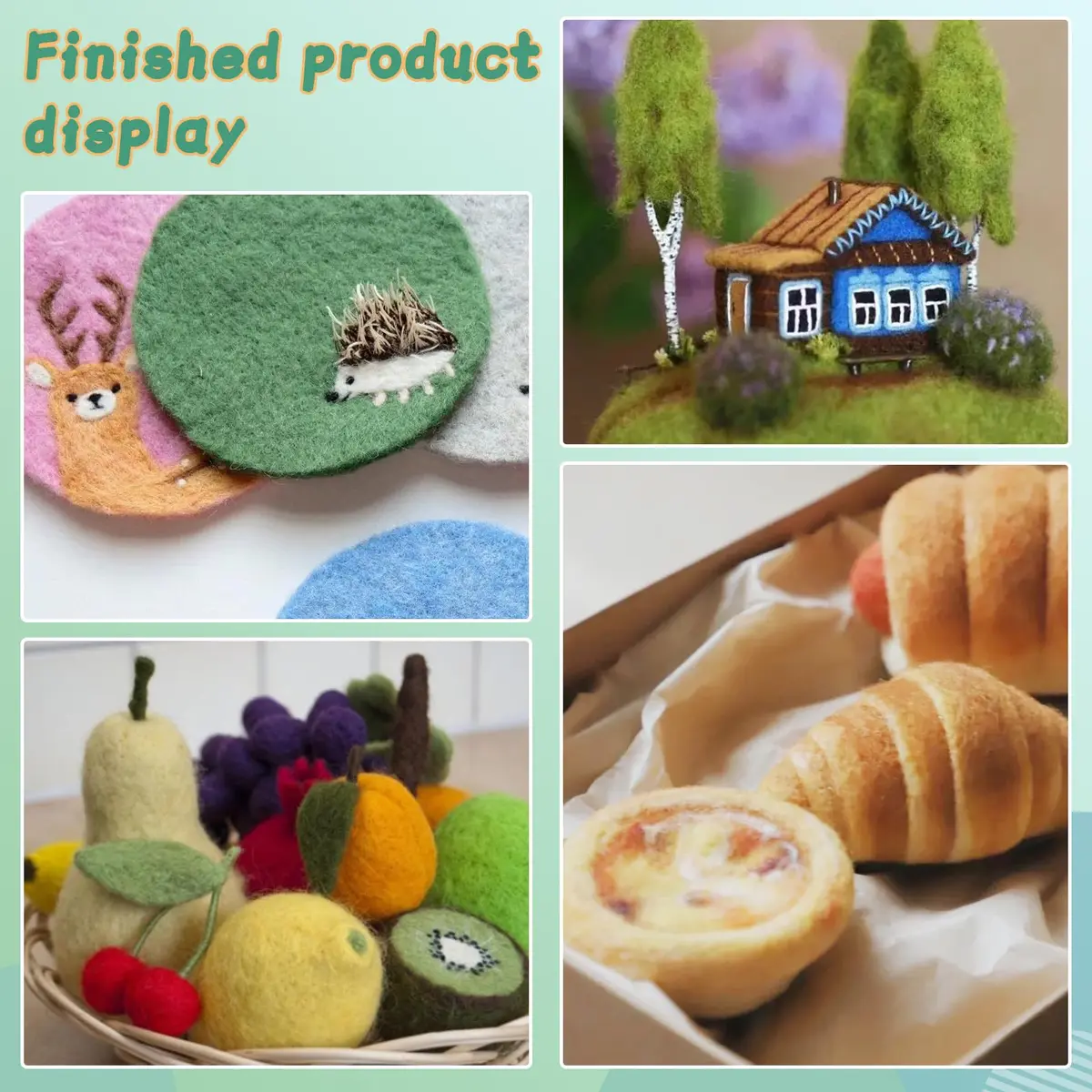 Mayboos Needle Felting Kit, Wool Roving 20 Colors Set | Complete DIY Craft Kit for Wool Art - view 7