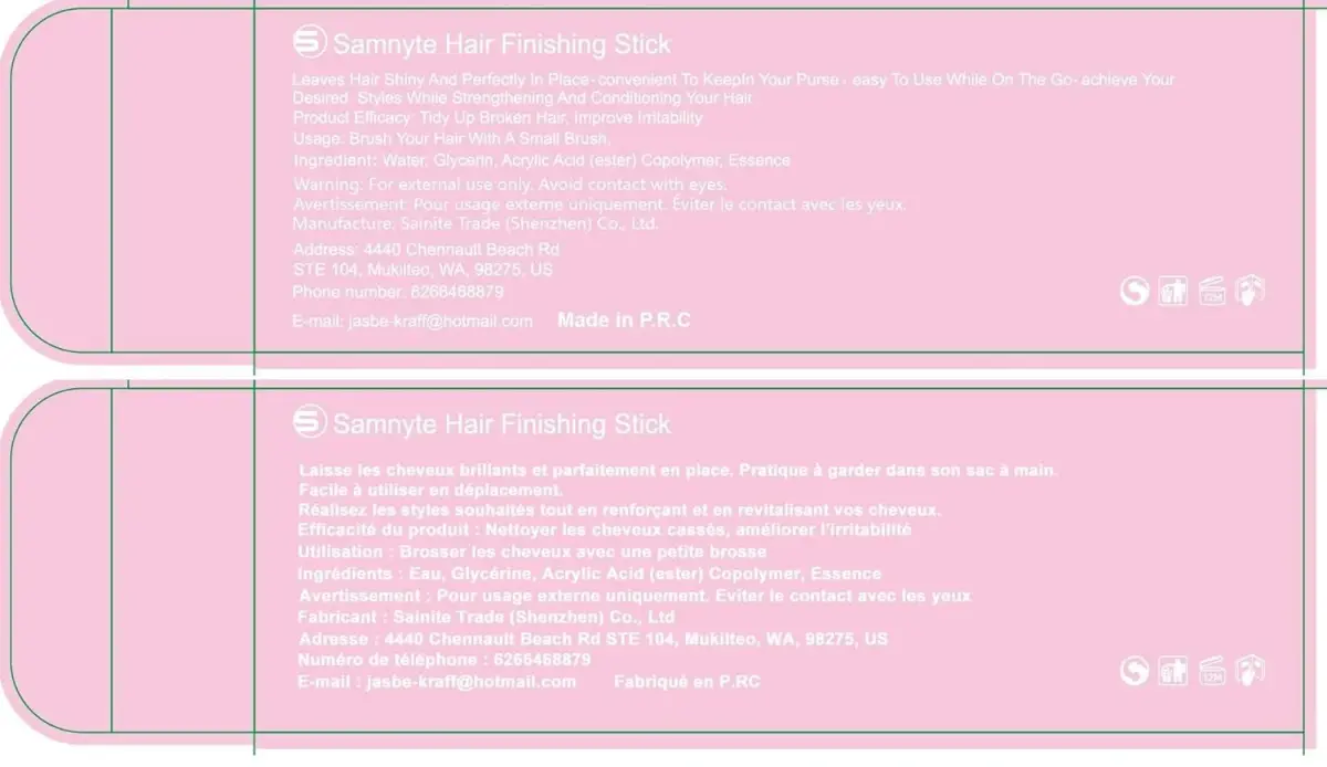 Samnyte Flyaways Hair Stick (4 Pack, 0.7 Fl Oz Each) | Tames Frizz, Adds Shine - view 8