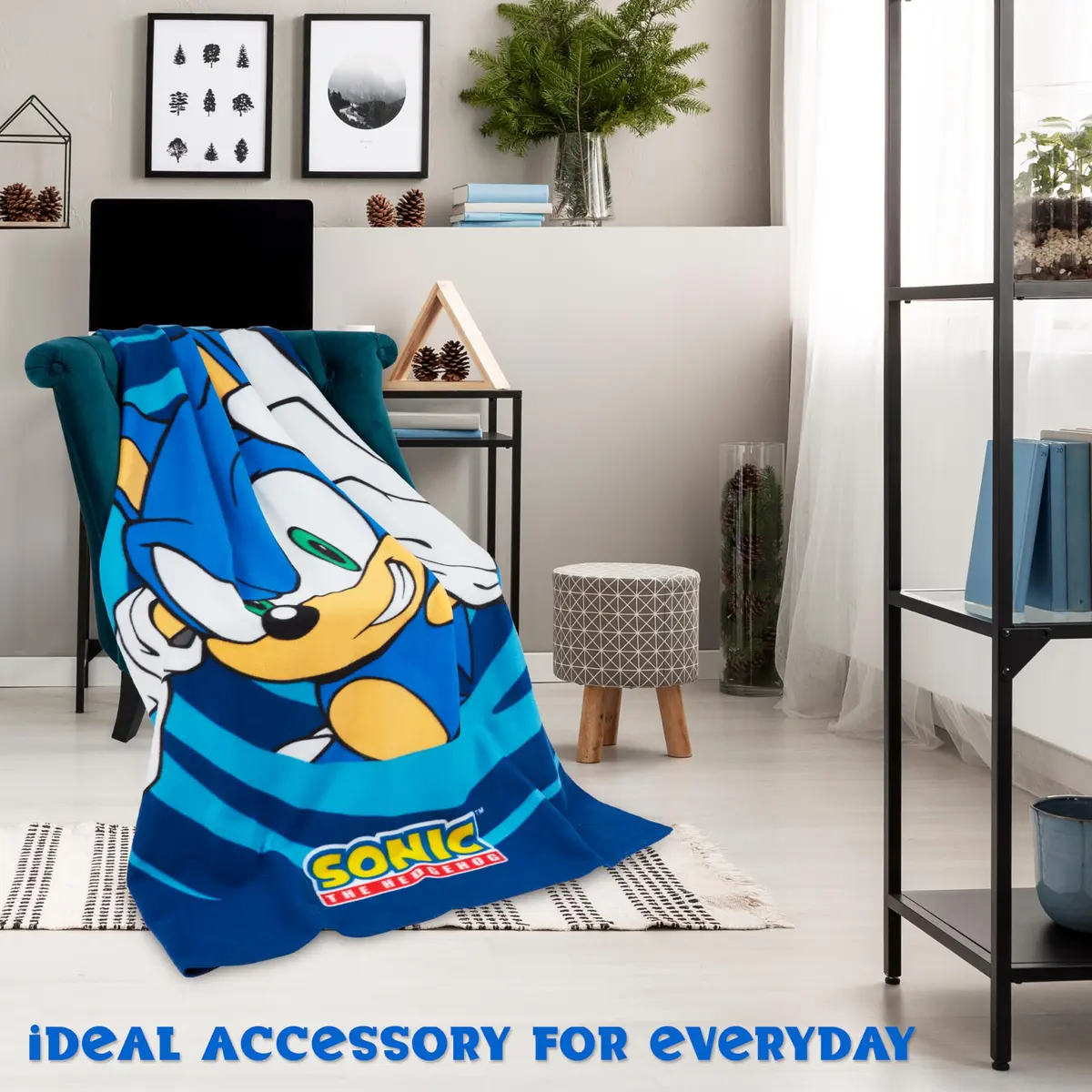 Get Trend Sonic The Hedgehog Throw Blanket for Kids, 100x150 cm (39x59 in) | Soft Warm Vibrant Fleece for Couch, Bed, Travel - view 4