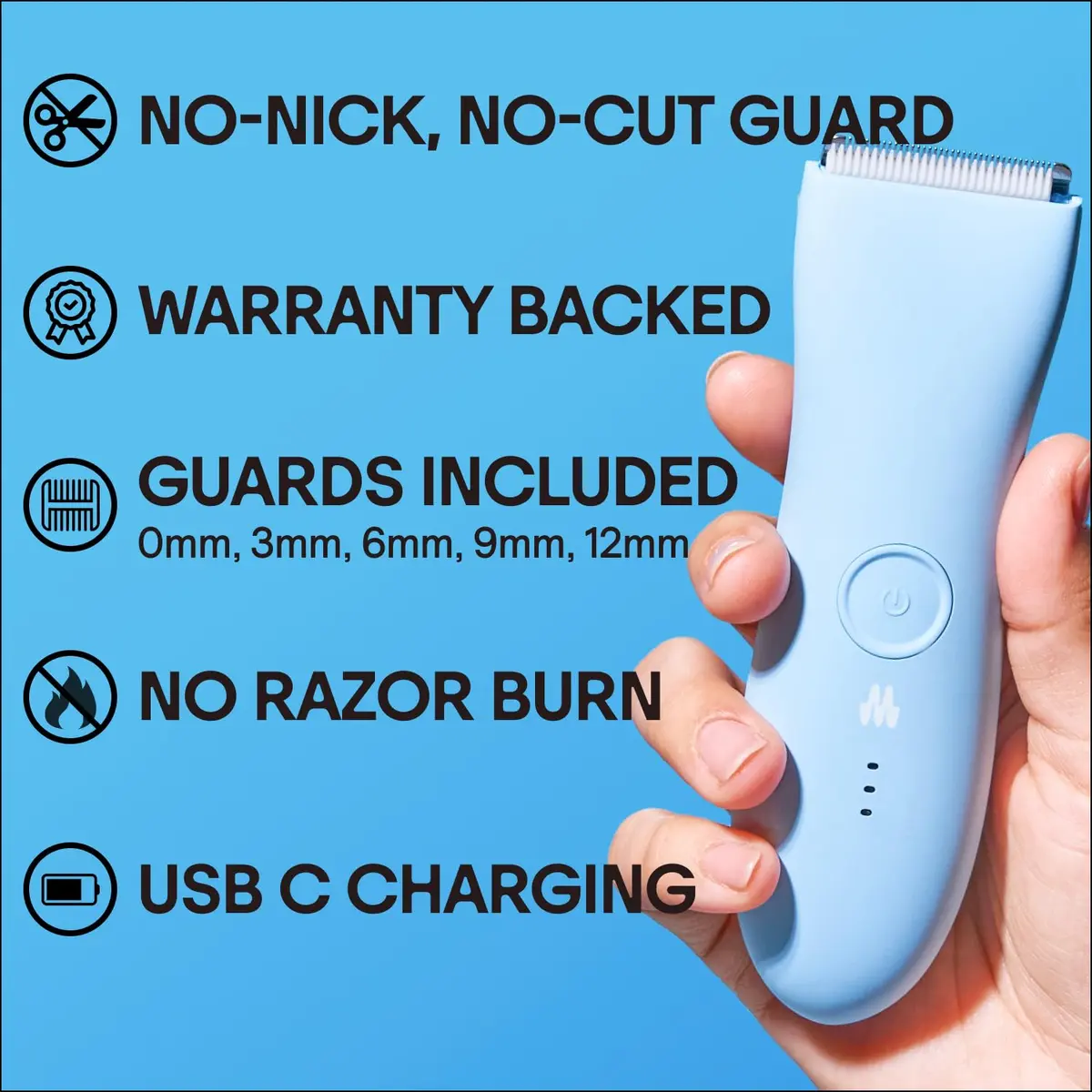 MERIDIAN The Trimmer Premium Body Hair Trimmer for Men & Women Sky | 12mm (0.47 in) - view 2