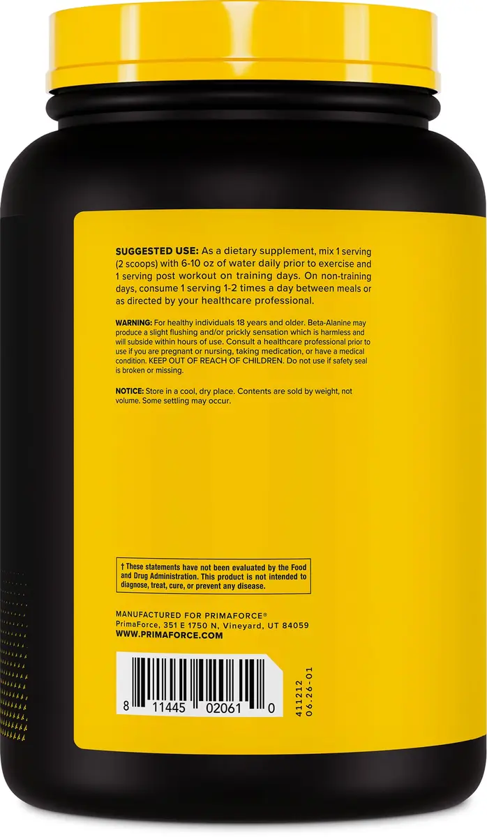 Primaforce Beta Alanine Powder 1.5 kg (3.31 lb) | NSF Certified GMP Compliant Facility - view 3