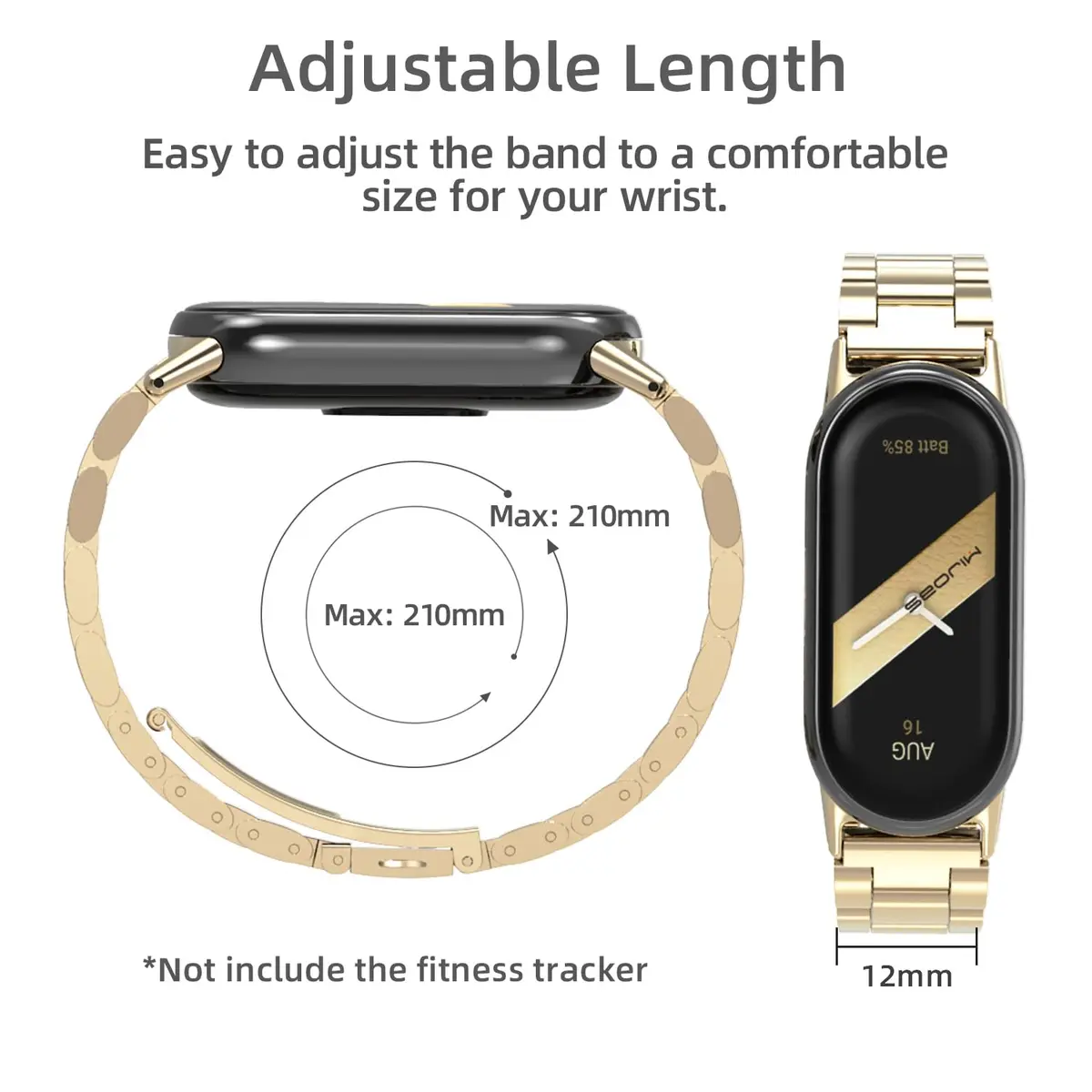 MIJOBS Stainless Steel Strap for Xiaomi Mi Band 8/9/10 | Breathable, Beads Style, Premium Material - view 5