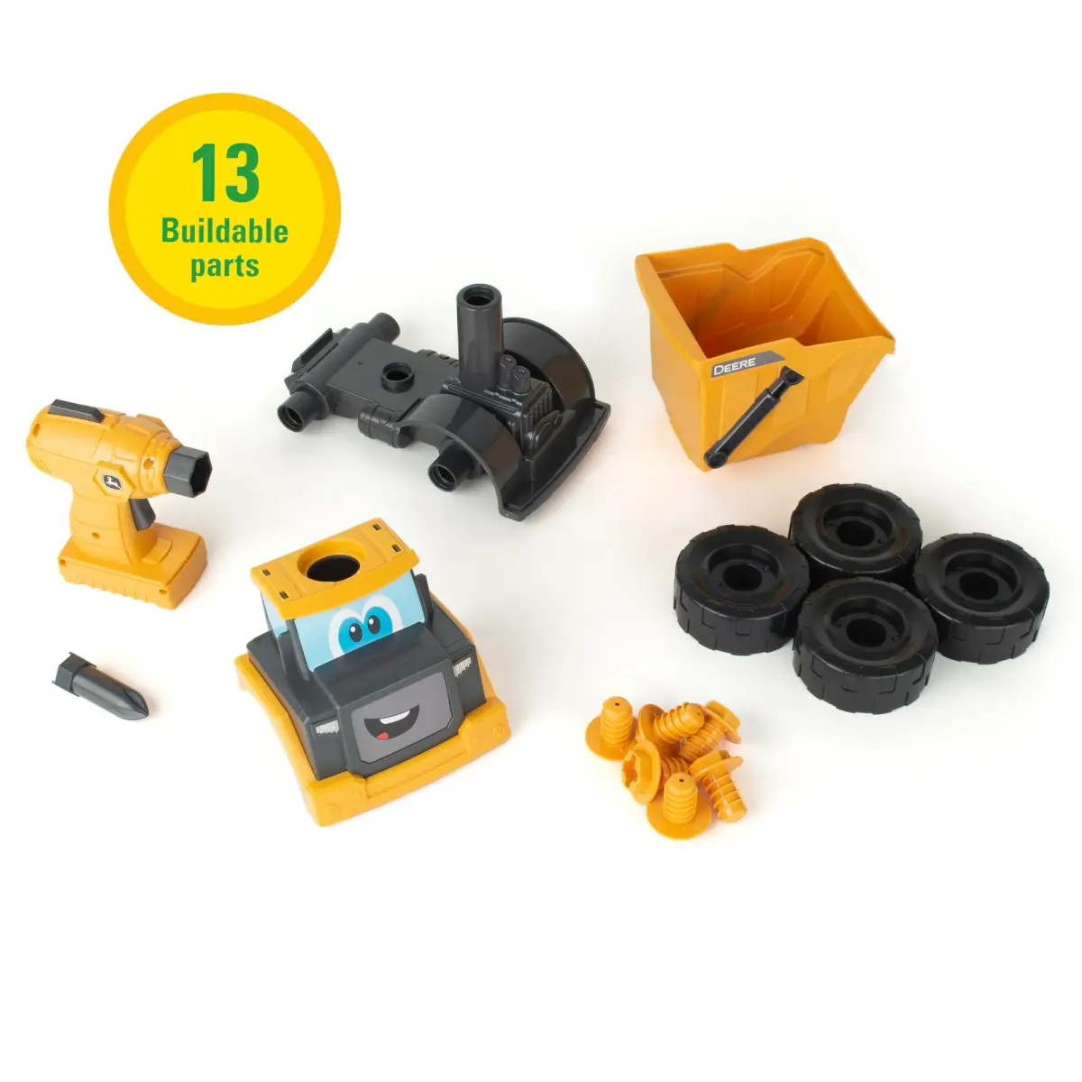 Build-A-Buddy John Deere Dump Truck Toy 13-Piece Set | STEM Building Toy for Kids Ages 18 Months+ - view 4