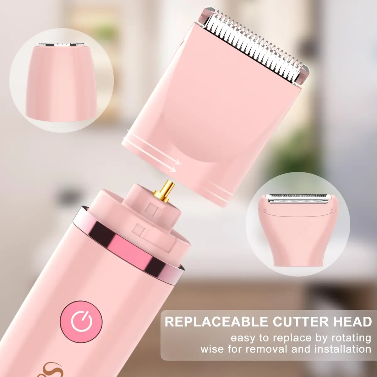 Scttomon Electric Lady Shaver for Women - Painless Razor, Bikini Trimmer, Facial Hair Removal, Body Trimmer for Face, Legs, Underarm, Pubic - Wet and Dry 3 in 1 - view 6