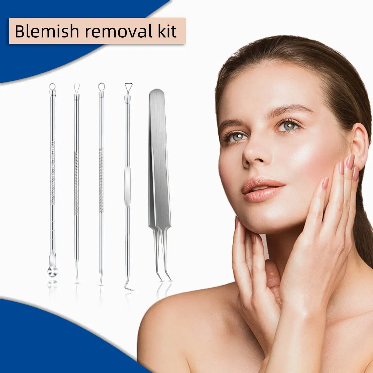 yuntop Blackhead Remover Tool Kit 5 Pack Stainless Steel | Professional Face Nose Extractor (70-120 chars) - view 5