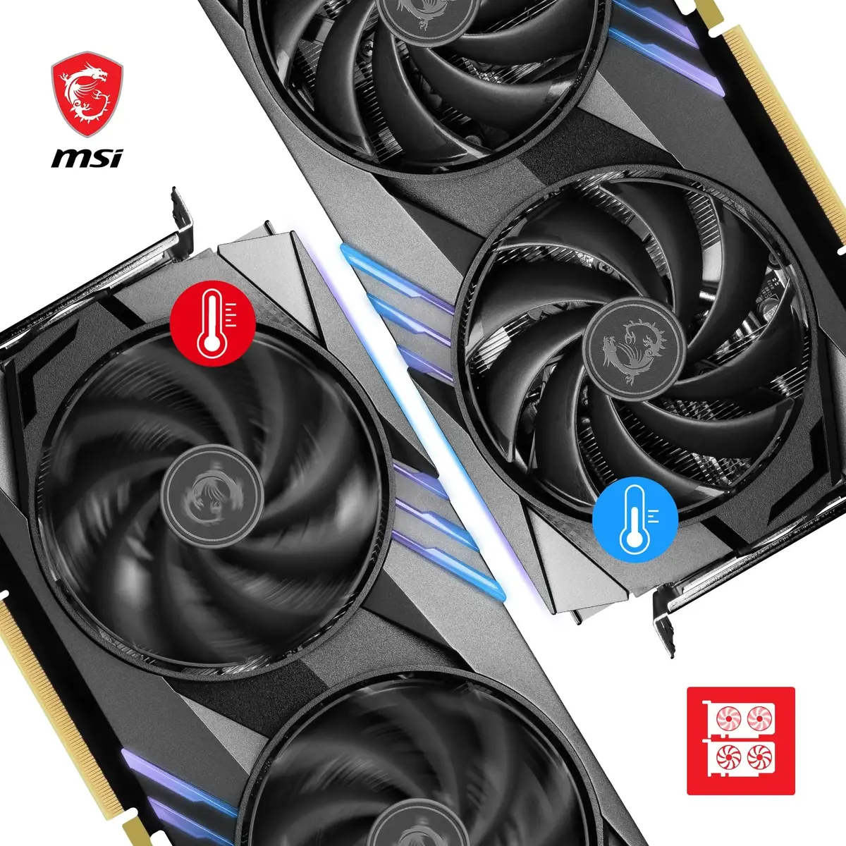 MSI GeForce RTX 4060 Ti GAMING X 8G Graphics Card | 8GB GDDR6 PCIe 4.0 Twin FROZR 9 RGB - view 3