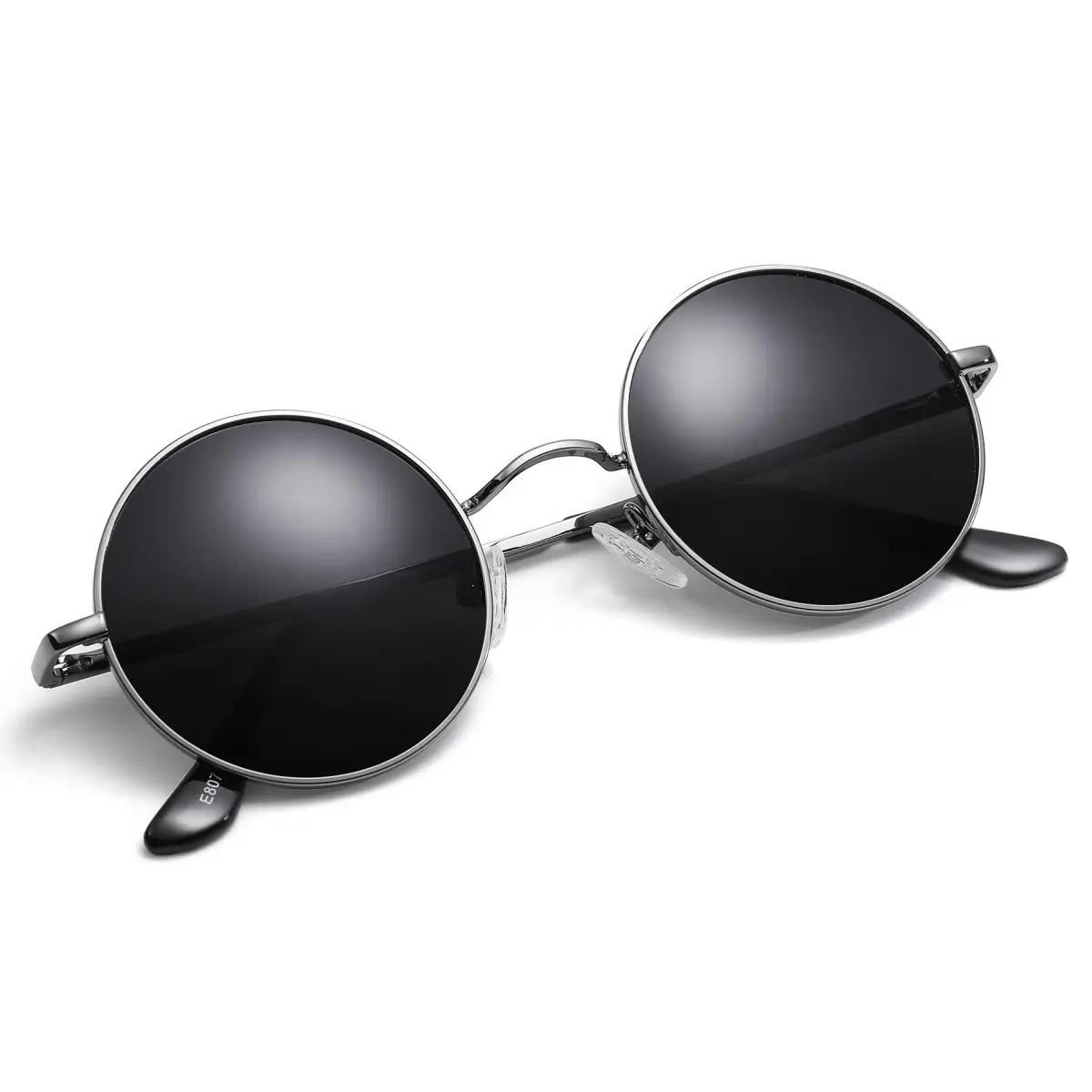 Pro Acme Small Round Polarized G2 Gunmetal Frame Black Lens Sunglasses UV400 - view 2