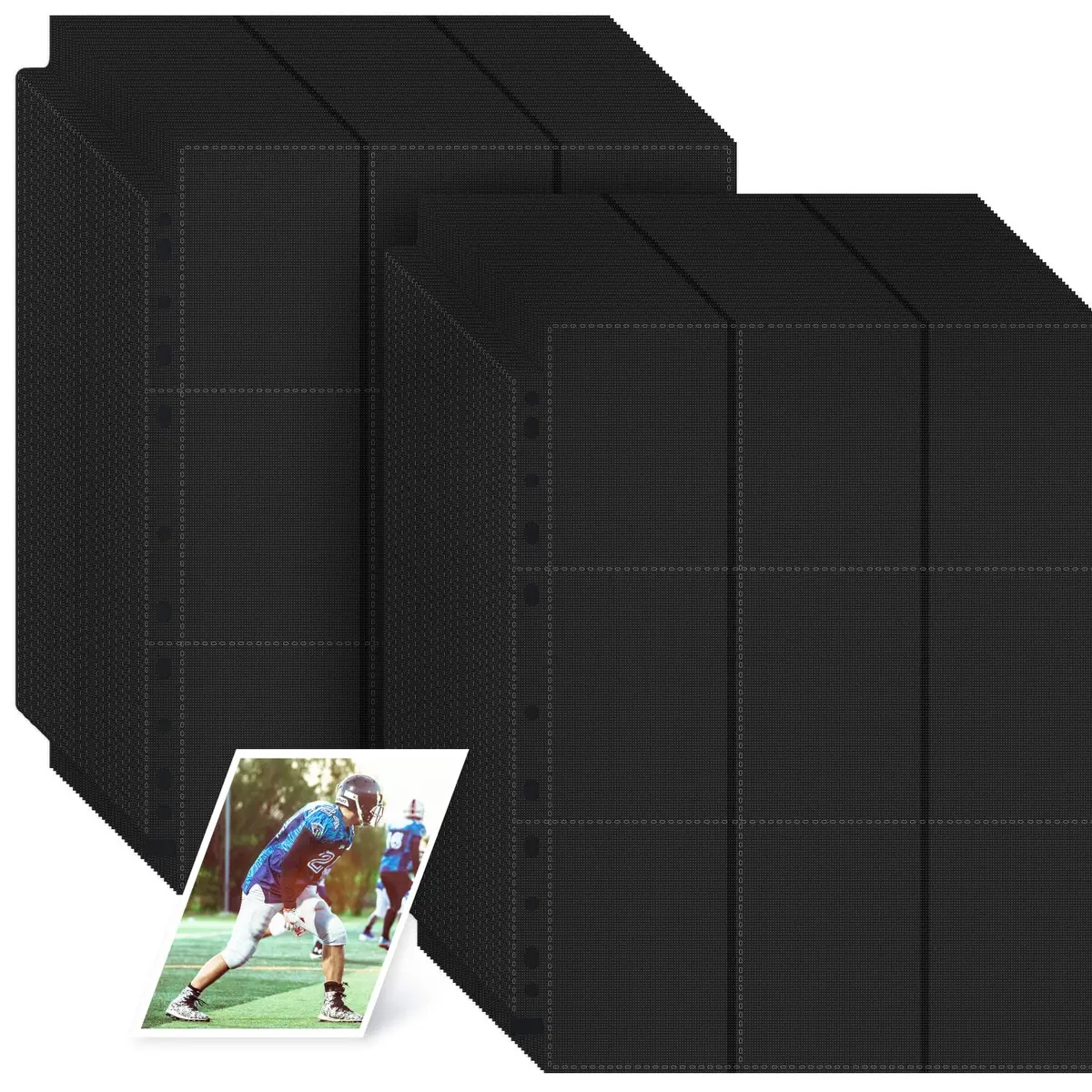 superaimi 1800 Pockets Trading Card Sleeves Pages, Double-Sided Binder Sheets 2.5" x 3.5" | Acid-Free Polypropylene - main product image