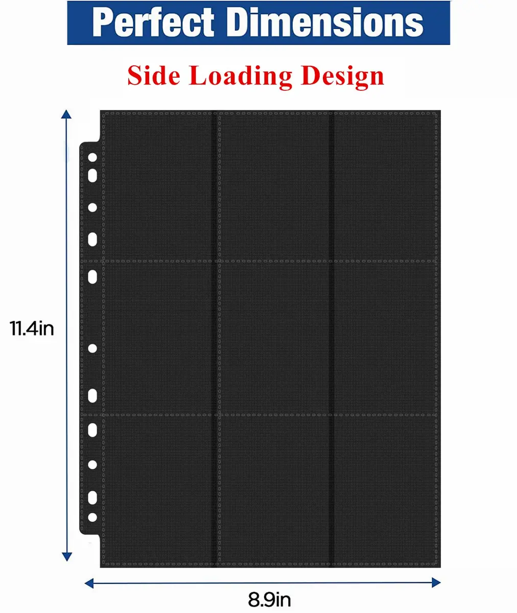 superaimi 1800 Pockets Trading Card Sleeves Pages, Double-Sided Binder Sheets 2.5" x 3.5" | Acid-Free Polypropylene - view 4