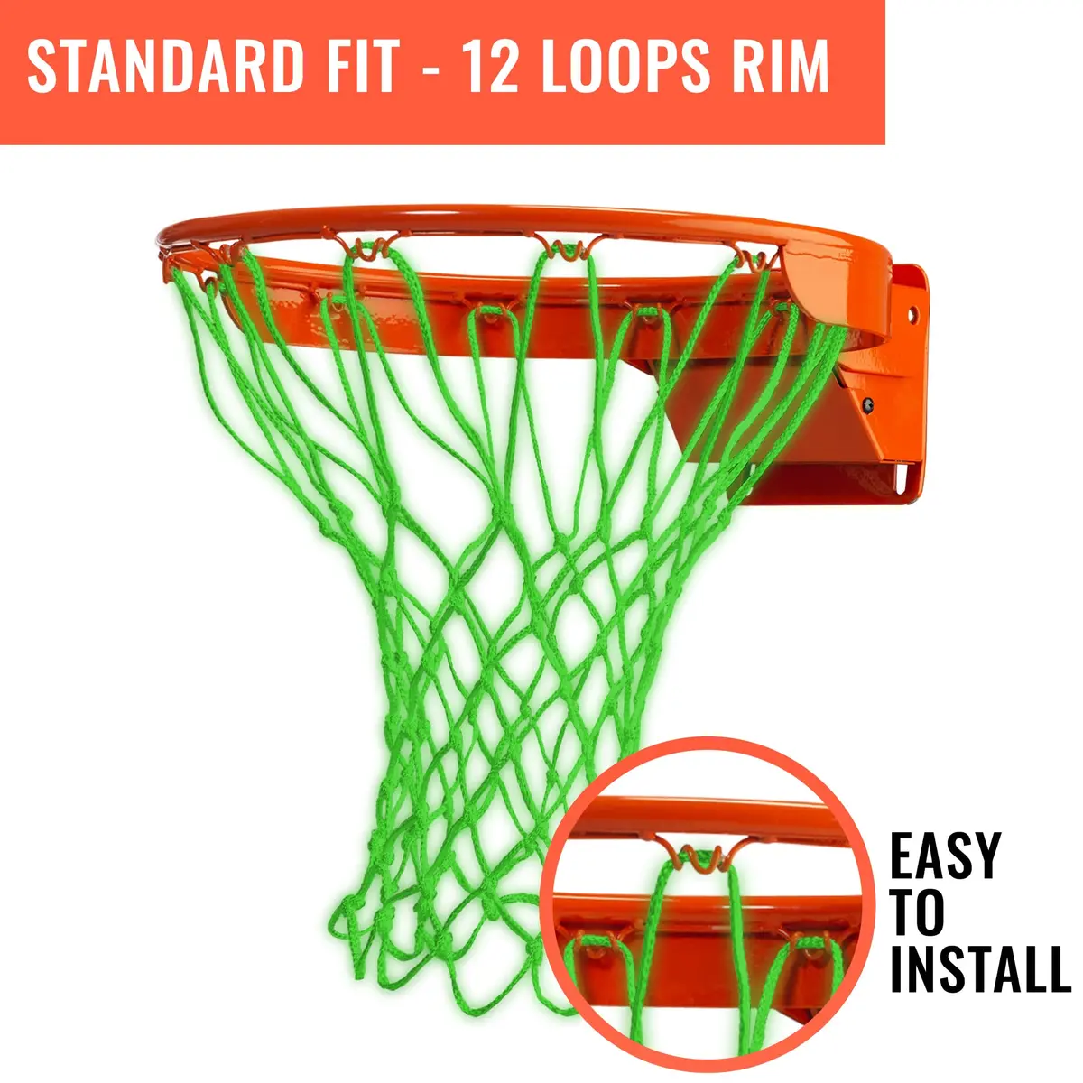 Ultra Sporting Goods Heavy Duty Basketball Net Replacement | All Weather Anti Whip, Fits Standard Rims (21"/12 Loops) - view 8