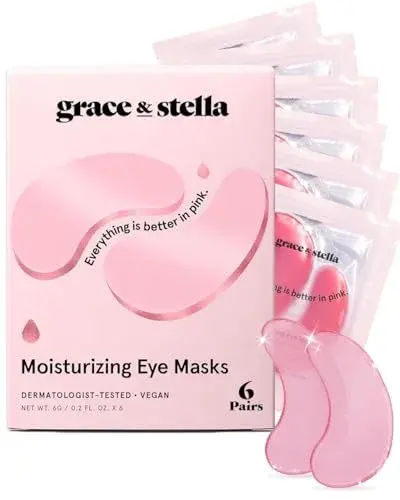 grace & stella Award Winning Under Eye Mask 6 Pairs, Pink | Cruelty-Free & Vegan Gel Eye Patches for Dark Circles & Puffy Eyes - main product image
