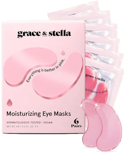 grace & stella Award Winning Under Eye Mask 6 Pairs, Pink | Cruelty-Free & Vegan Gel Eye Patches for Dark Circles & Puffy Eyes - main product image