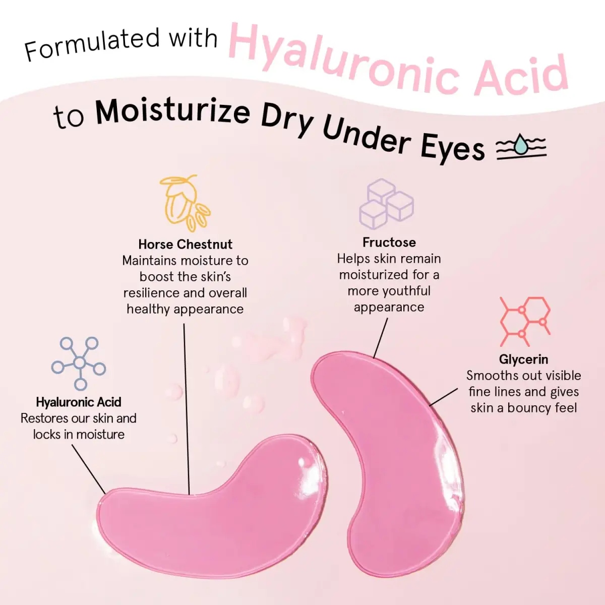 grace & stella Award Winning Under Eye Mask 6 Pairs, Pink | Cruelty-Free & Vegan Gel Eye Patches for Dark Circles & Puffy Eyes - view 2