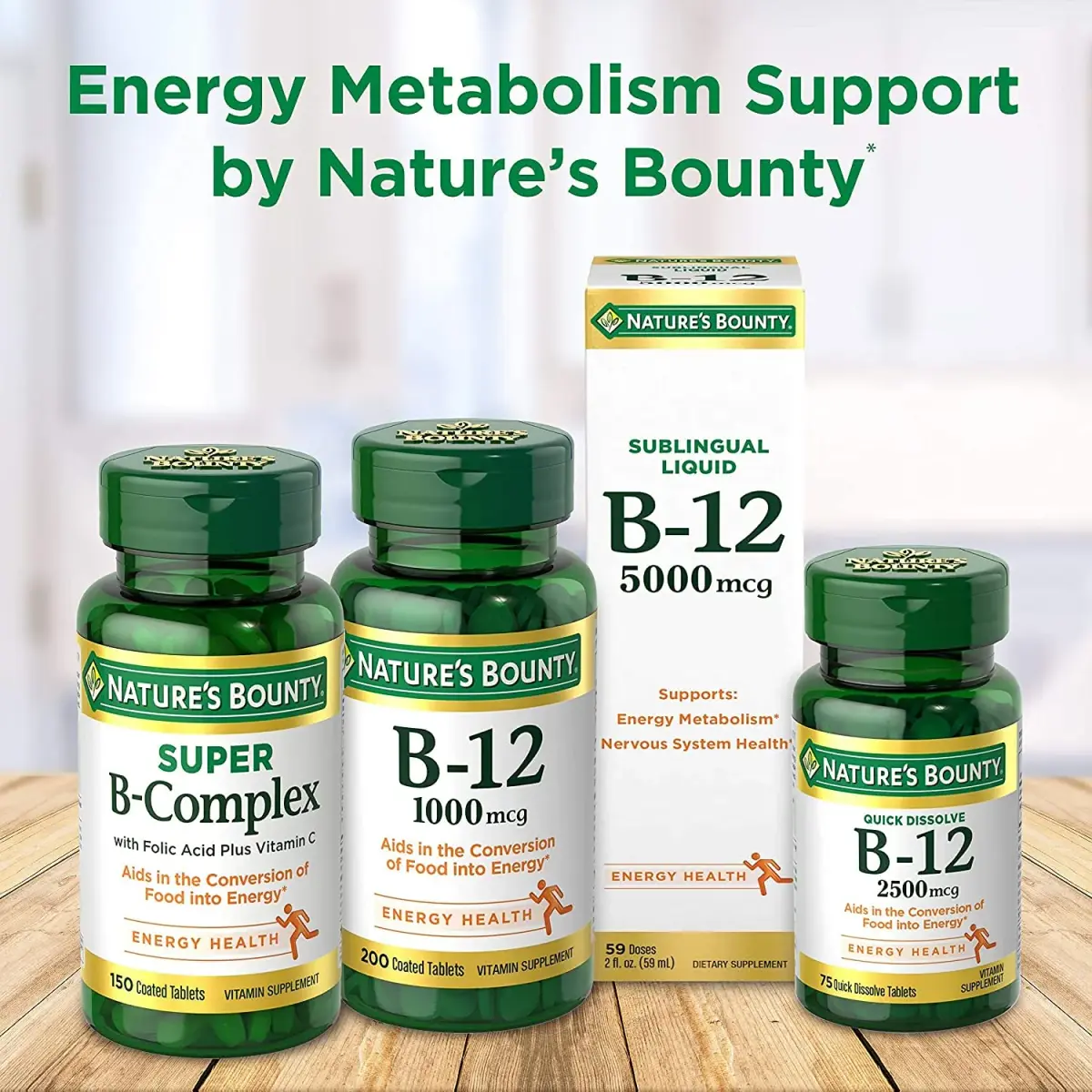 Nature's Bounty Vitamin B12 Tablets 500mcg (200 Count Total) | Supports Energy Metabolism & Nervous System Health - view 5
