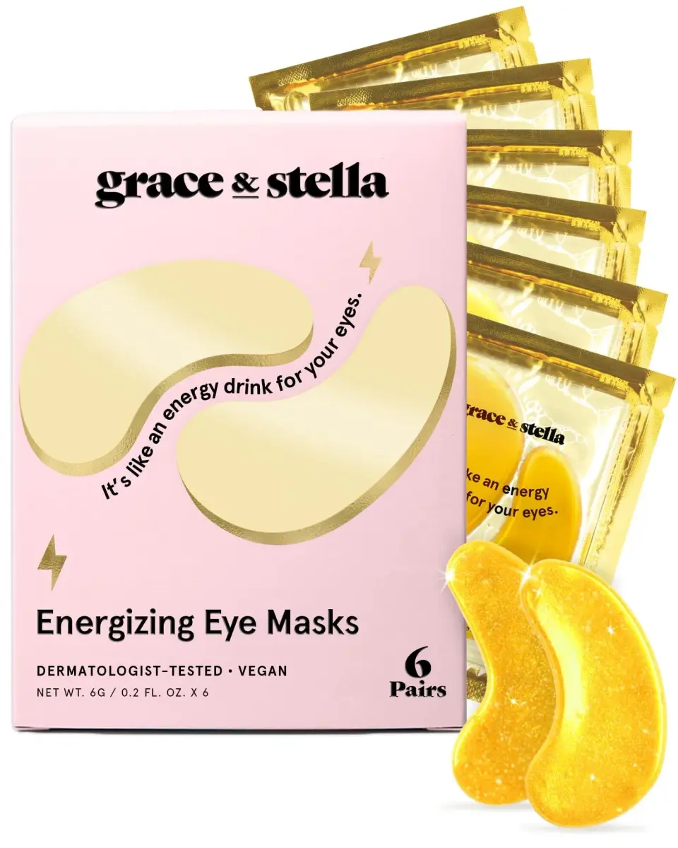 grace & stella Gold Under Eye Mask 6 Pairs | Cooling & Depuffing Gel Eye Patches for Dark Circles & Wrinkles - main product image