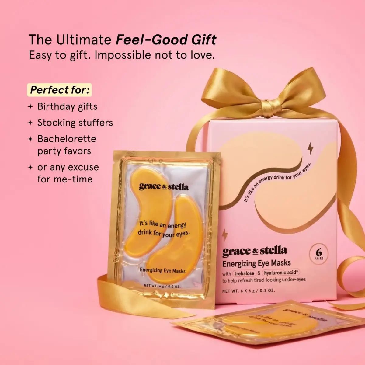 grace & stella Gold Under Eye Mask 6 Pairs | Cooling & Depuffing Gel Eye Patches for Dark Circles & Wrinkles - view 9