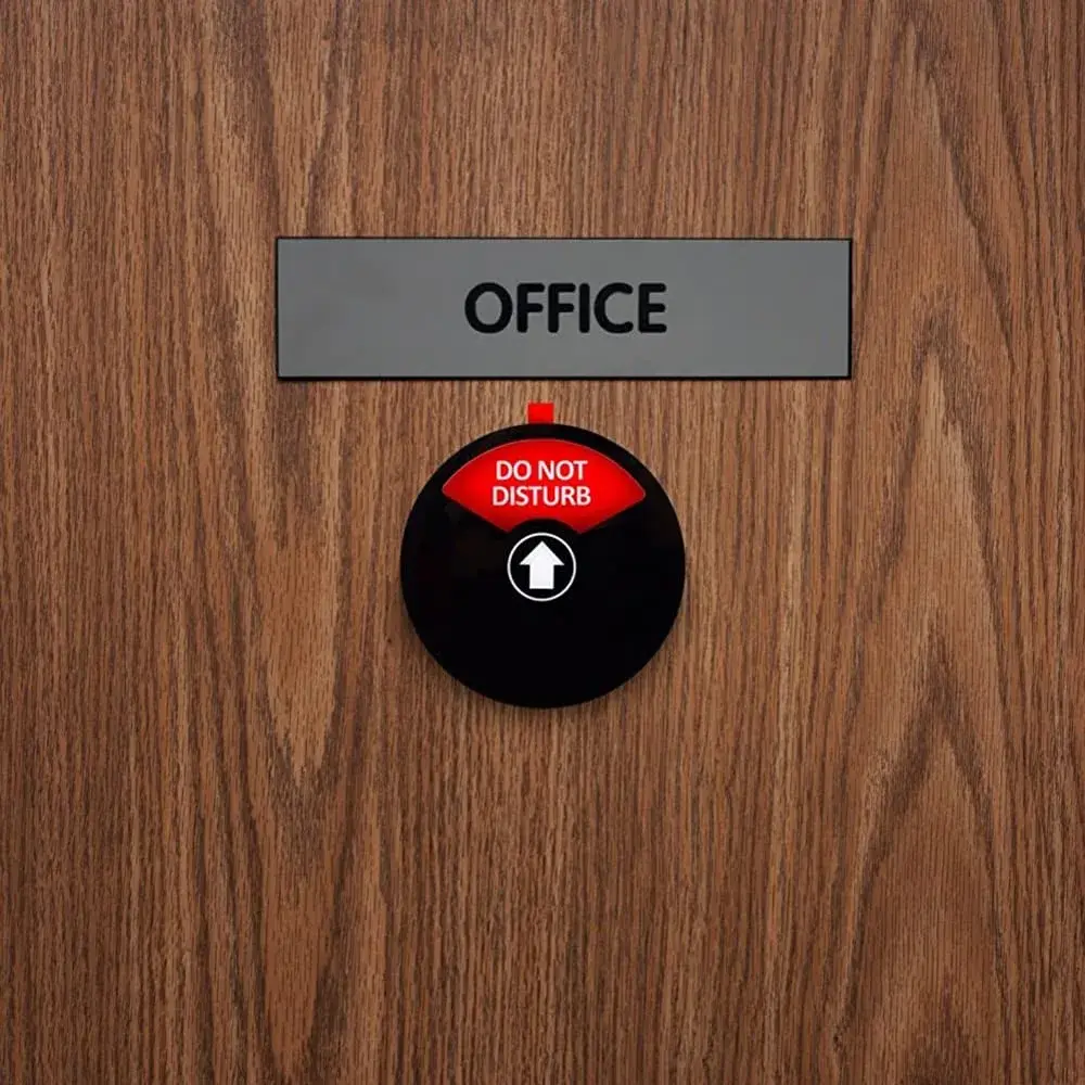 Kichwit Privacy Sign for Office Door, Do Not Disturb, Out of Office, Please Knock, in a Meeting, Conference Sign for Offices (Black, 2 Pack) | 5 inch Diameter - view 4
