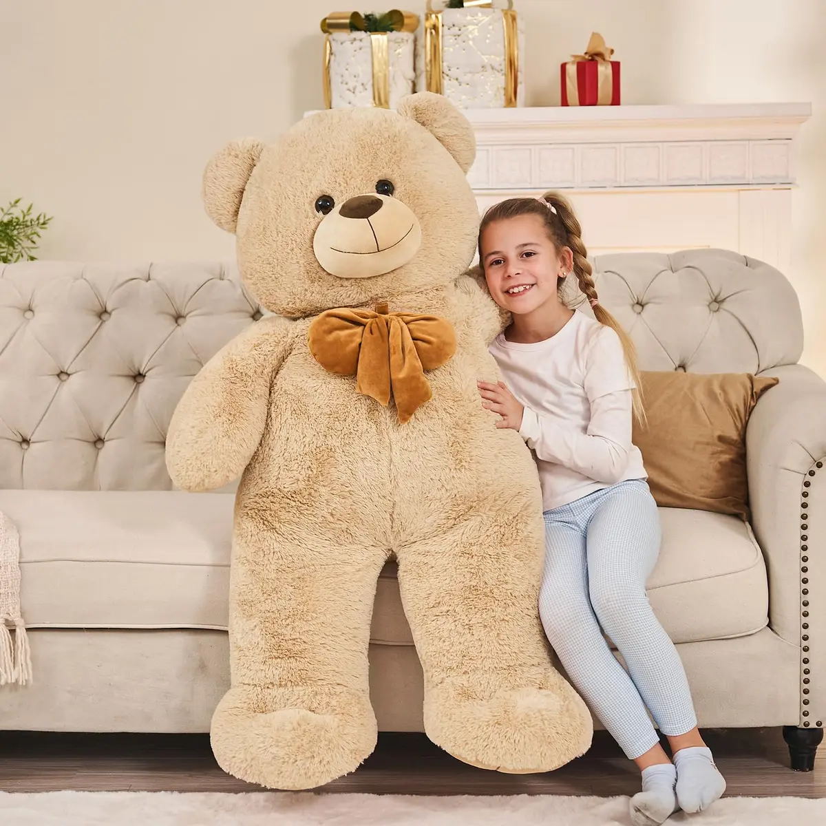 Tezituor Giant Teddy Bear 120 cm (47 Inch) | Soft Plush Toy for Kids & Girlfriend, Brown - view 5