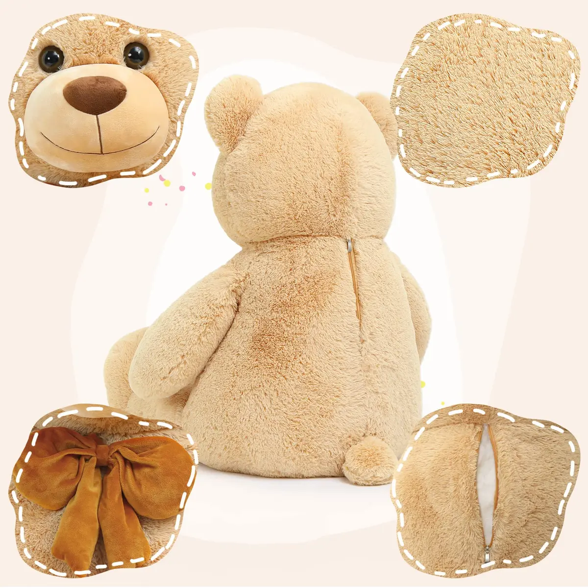 Tezituor Giant Teddy Bear 120 cm (47 Inch) | Soft Plush Toy for Kids & Girlfriend, Brown - view 3