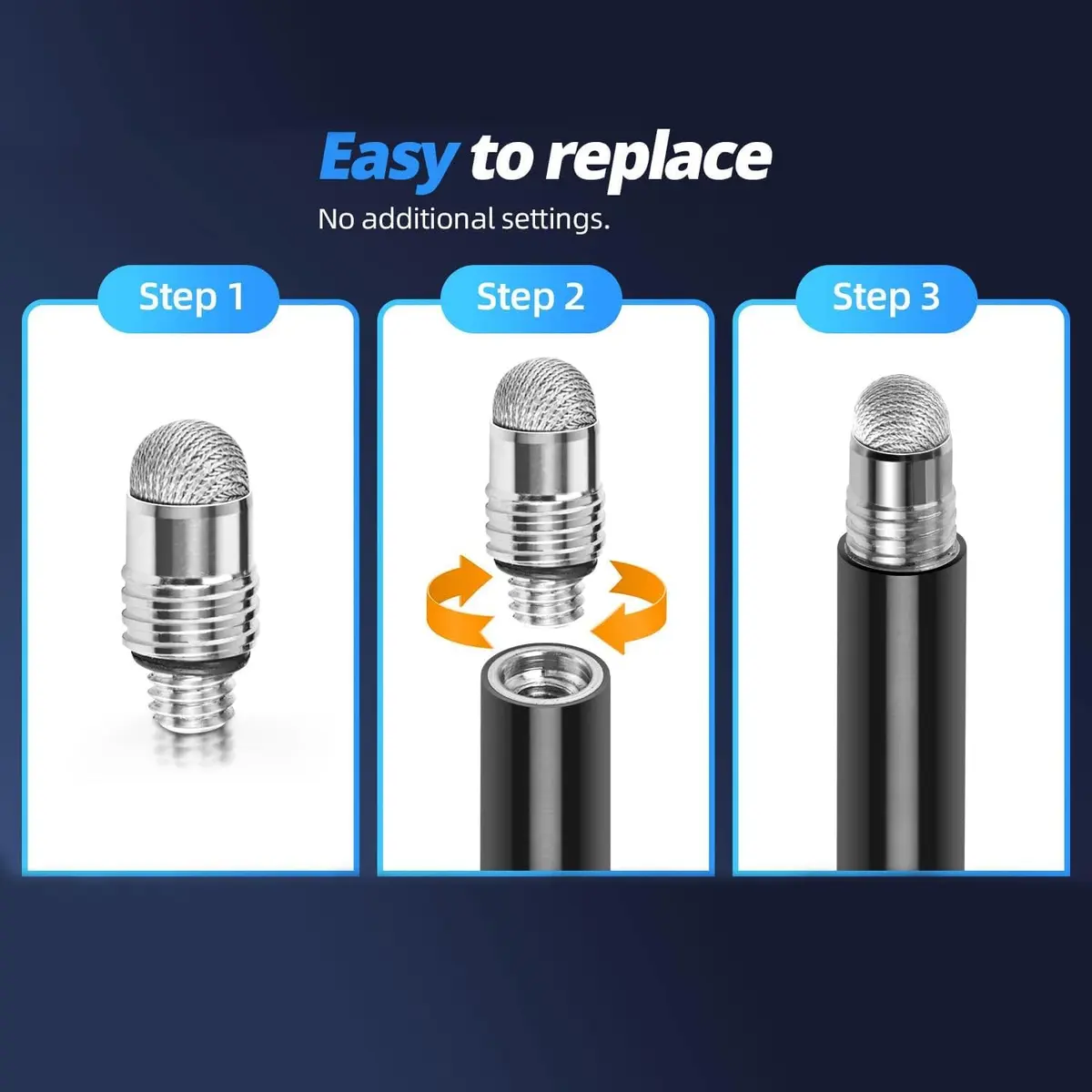 GUUGEI Mesh Fiber Replacement Tips for Touch-Screen Pen, Stylus Nibs (10 Pack) | High Precision, Soft & Screen-Safe - view 6