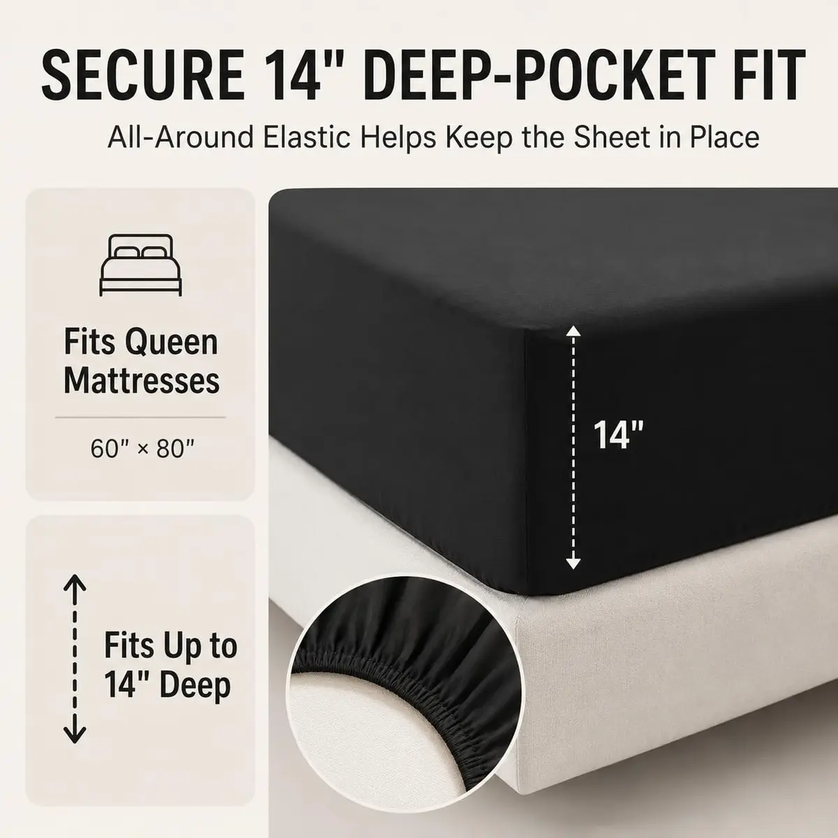 CozyLux Queen Comforter Set Black | All-Season Microfiber Bedding in a Bag - view 5