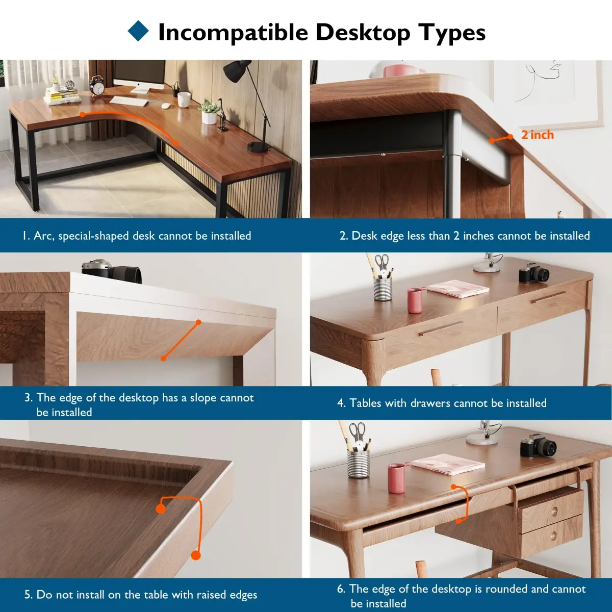 BONTEC Ergonomic Desk Extender Tray 9.5"x9.1" (24cm x 23cm) | Clamp-On Elbow Support for Office & Home Use - view 7